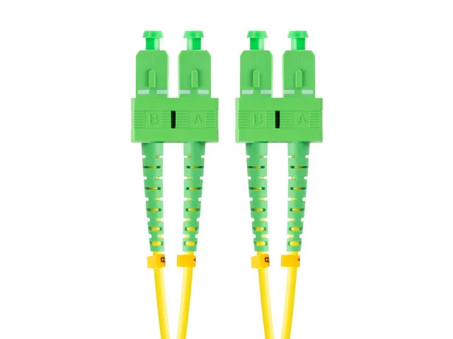 OPTICKÝ PATCHCORD SM SC/APC-SC/APC DUPLEX 2M LSZH G657A1 3.0MM ŽLUTÝ