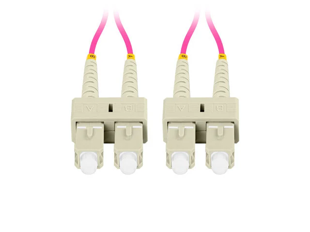 OPTICKÉ VLÁKNO PATCHCORD MM SC/UPC-SC/UPC DUPLEX 1M LSZH OM4 50/125 3.0MM FIALOVÁ