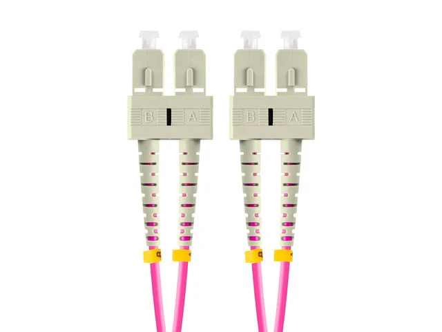 OPTICKÝ PATCHCORD MM SC/UPC-SC/UPC DUPLEX 2M LSZH OM4 50/125 3.0MM FIALOVÝ