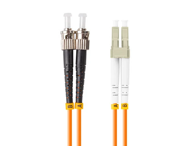 OPTICKÉ VLÁKNO PATCHCORD MM ST/UPC-LC/UPC DUPLEX 1M LSZH OM2 50/125 3.0MM ORANŽOVÁ