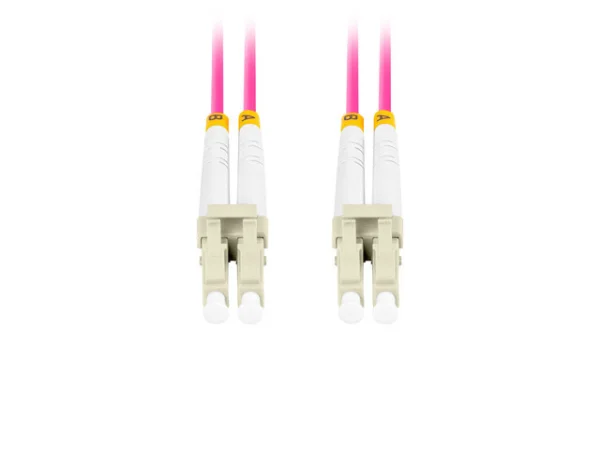 OPTICKÝ PATCHCORD MM LC/UPC-LC/UPC DUPLEX 15M LSZH OM4 50/125 3.0MM FIALOVÝ