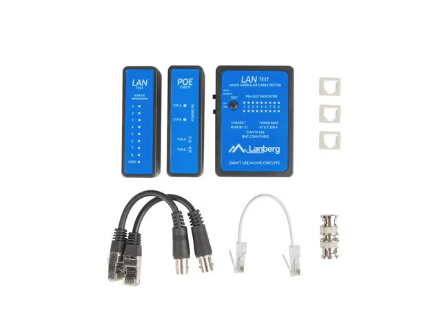 SÍŤOVÝ LAN TESTER POE, RJ45, RJ11, KOAXIÁLNÍ KABEL
