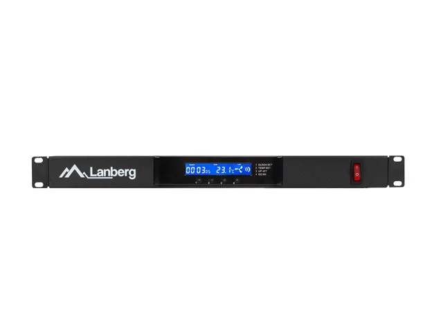19" VENTILÁTOROVÁ JEDNOTKA / VENTILAČNÍ PANEL S LCD 4 VENTILÁTORY + TERMOSTAT 230V ČERNÁ
