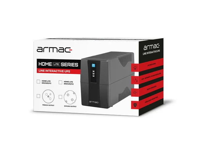UPS ARMAC HOME LITE HL/650F/LED/V2 LINE-INTERACTIVE 650VA 2X SCHUKO OUTLETS LED