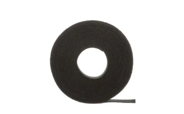 Tak-Ty® Hook Loop Cable Tie Roll, černá