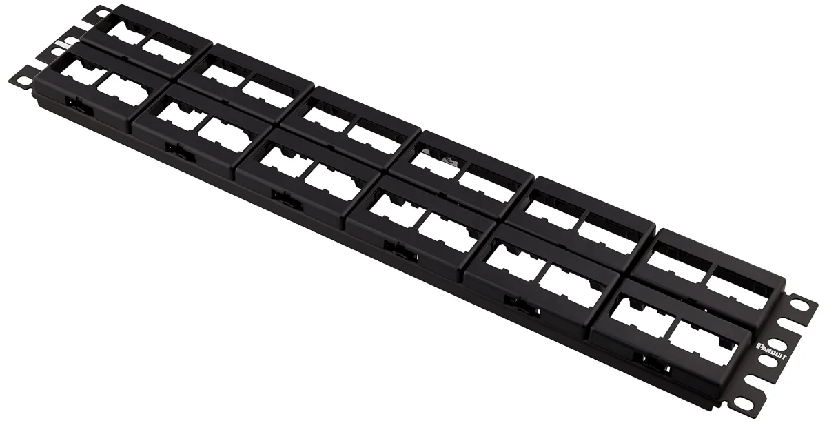 Modulární patch panel 2U s CPP48WBLY pro 48 modulů MiniCom - černý