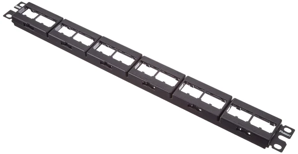 Modulární patch panel 1U s CFFP4BL pro 24 modulů MiniCom - černý