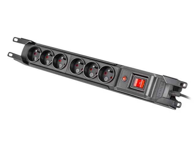 PŘEPĚŤOVÁ OCHRANA ARMAC MULTI M6 RACK 19" 3M 6X FRENCH OUTLETS IEC BLACK