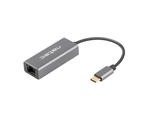 USB → RJ45 Ethernet adaptér (síťová karta) Natec Cricket USB-C 3.1, 1× RJ45, 1 Gb/s, kabel