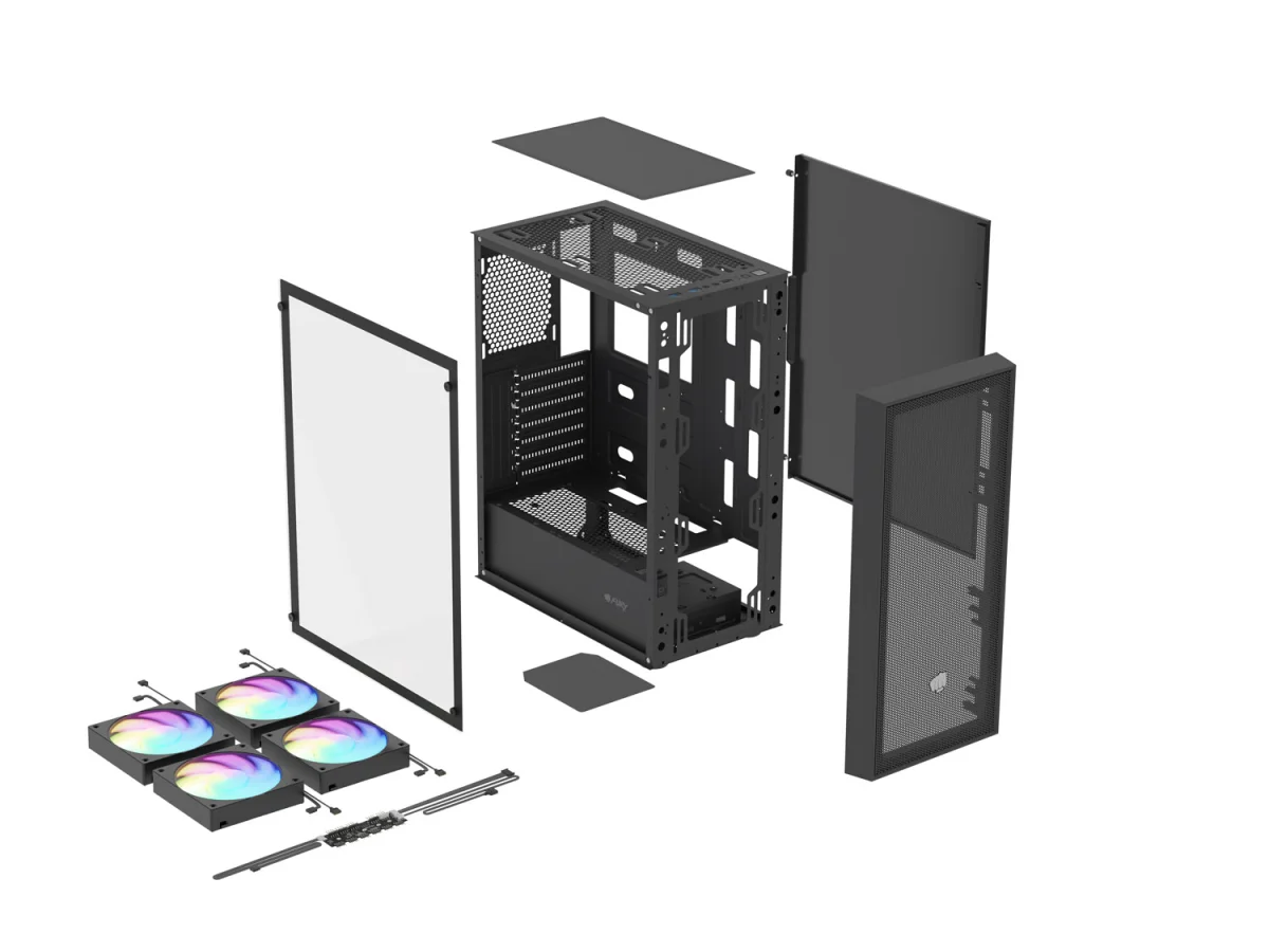 PC SKŘÍŇ FURY SHOBO SH8F ARGB MIDI TOWER WINDOW BLACK