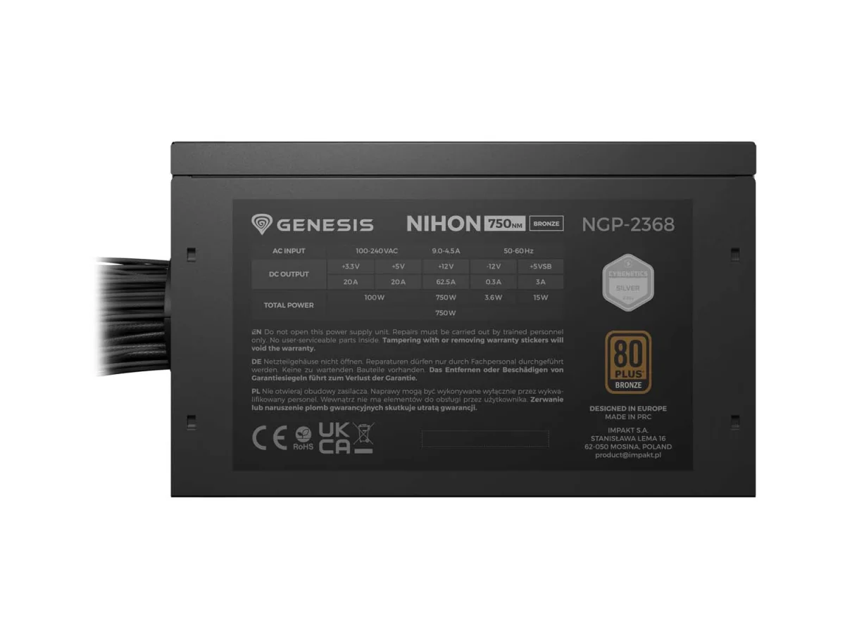 PC zdroj Genesis Nihon 750W 80+ Bronze ATX 3.1