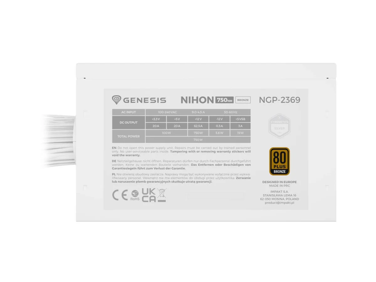 PC zdroj Genesis Nihon 750W 80+ Bronze ATX 3.1